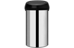 Brabantia 60L Touch Top Bin - Black and Silver